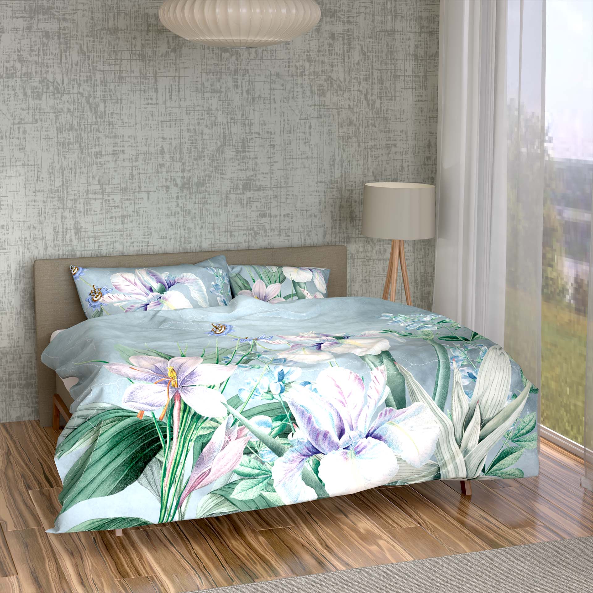 Lotus Création linge de lit satin Iris Lotus Création linge de lit satin Iris
