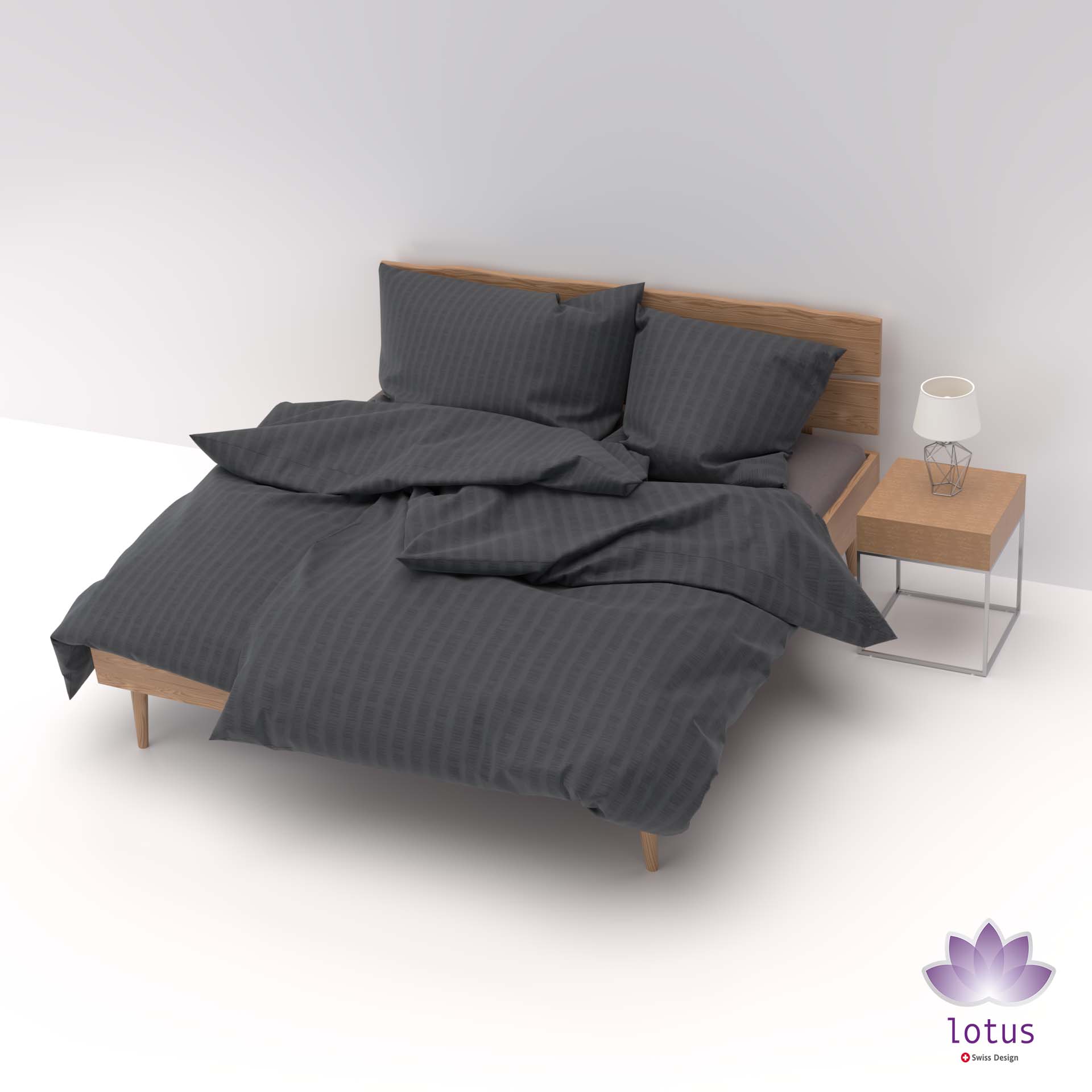 Lotus linge de lit satin seersucker uni