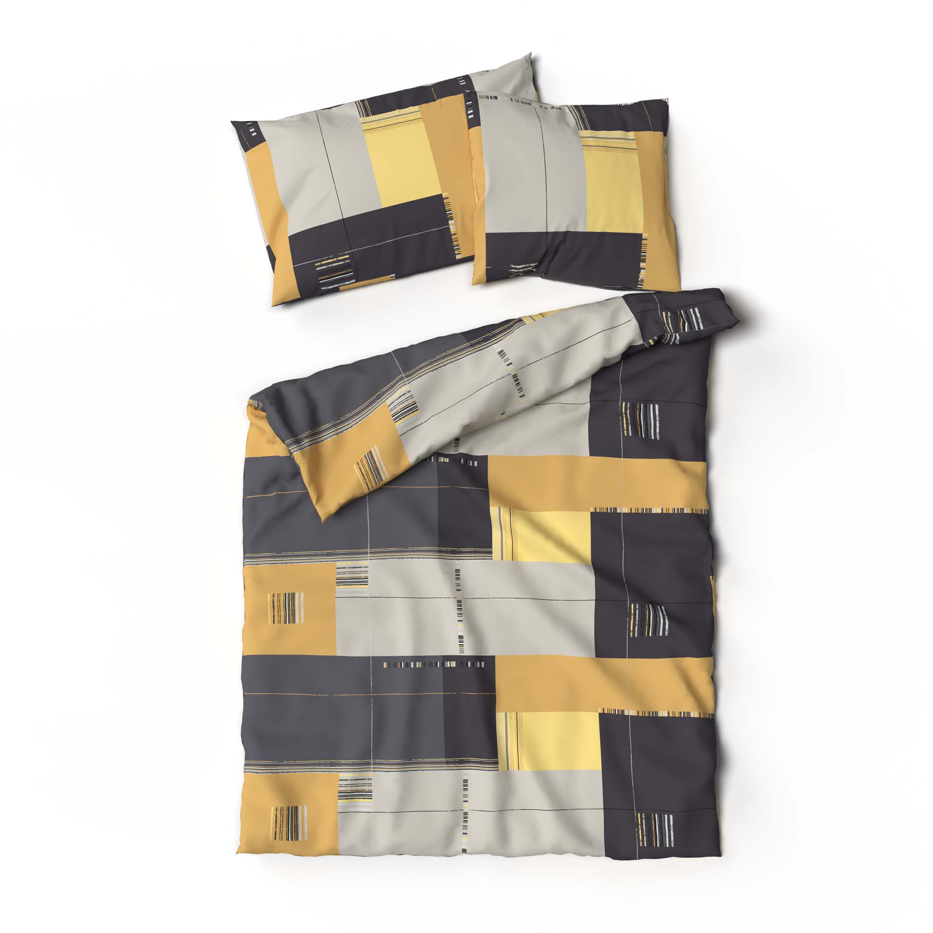 Lotus linge de lit satin Kirima jaune