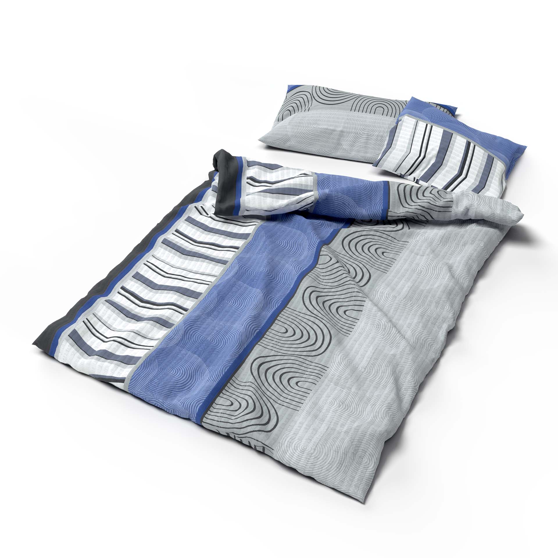Lotus linge de lit seersucker Rainald bleu Lotus linge de lit seersucker Rainald bleu
