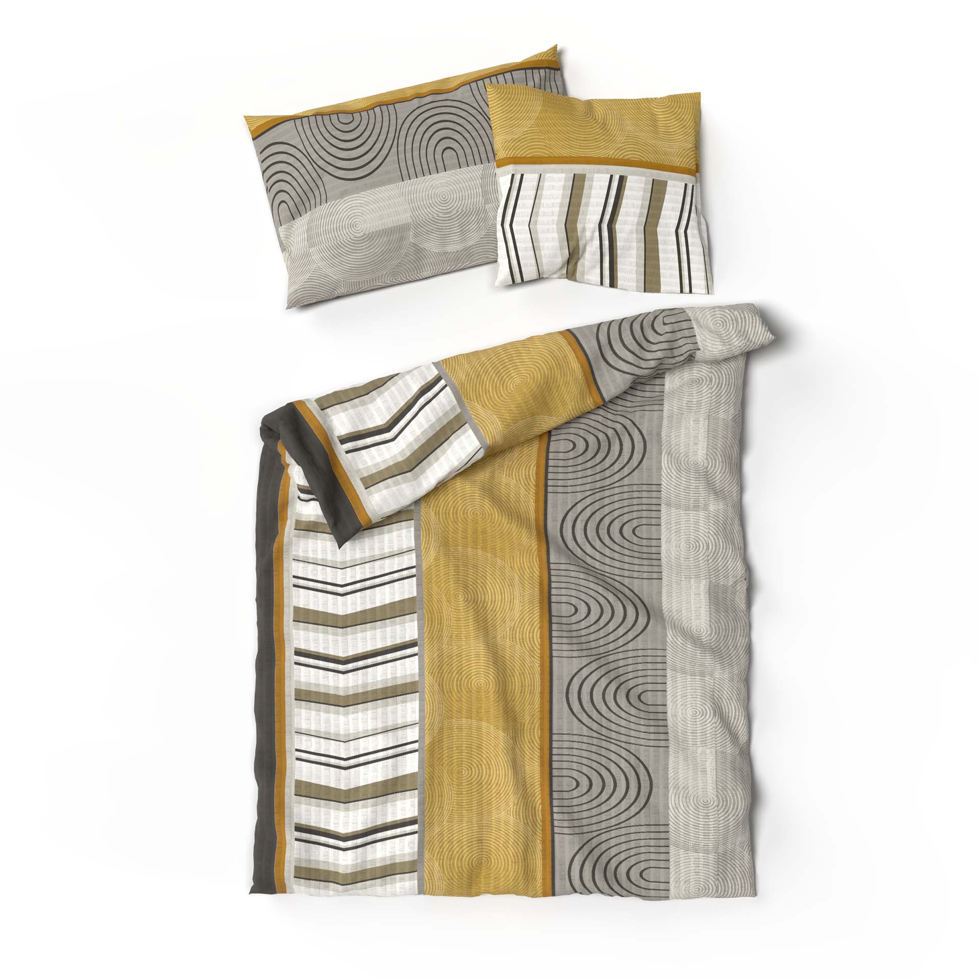 Lotus linge de lit seersucker Rainald jaune