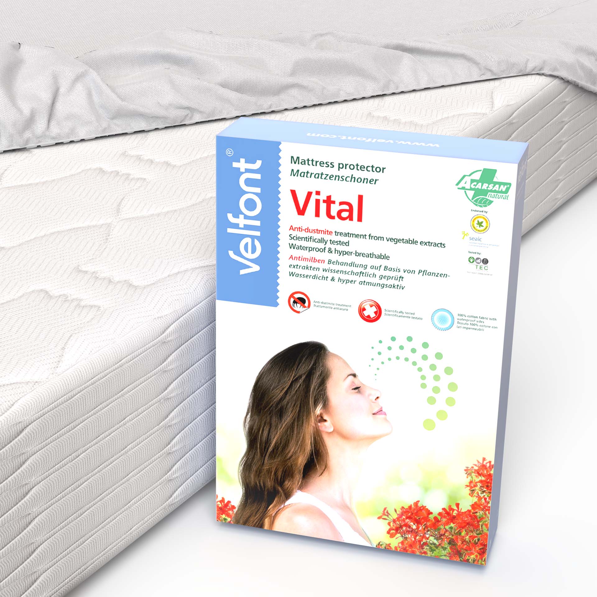 Velfont Anti-Virus protège-matelas antibactérien