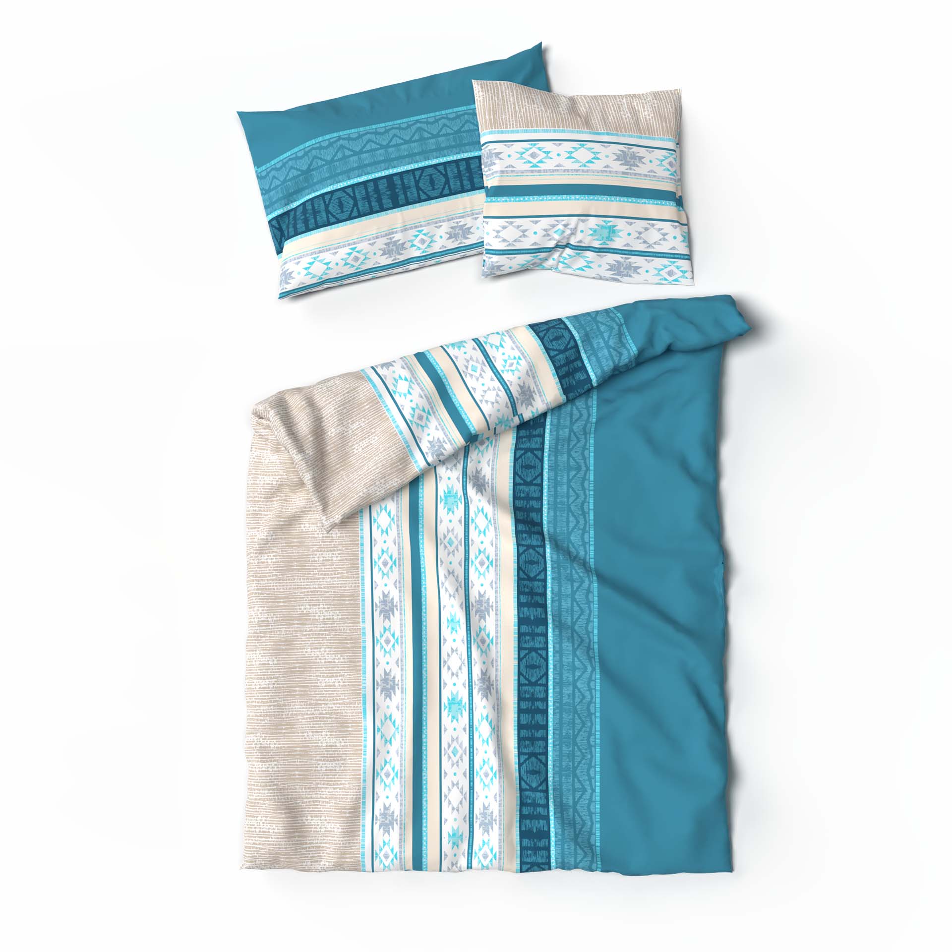 Lotus linge de lit bambou Kenai turquoise