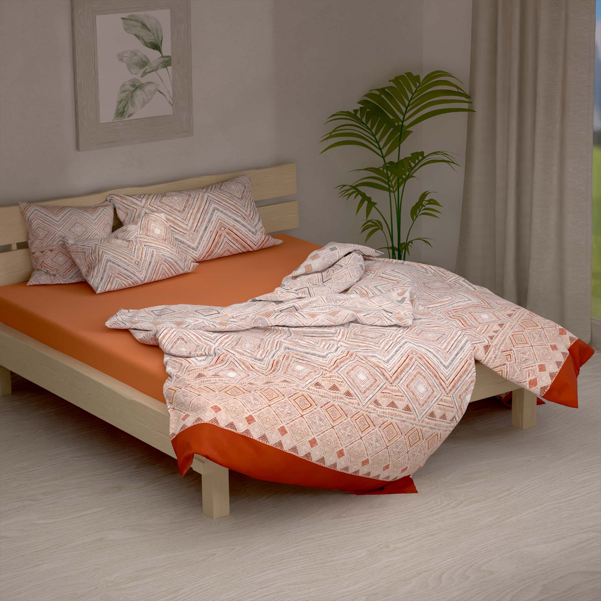 Lotus linge de lit bambou Lindsey orange