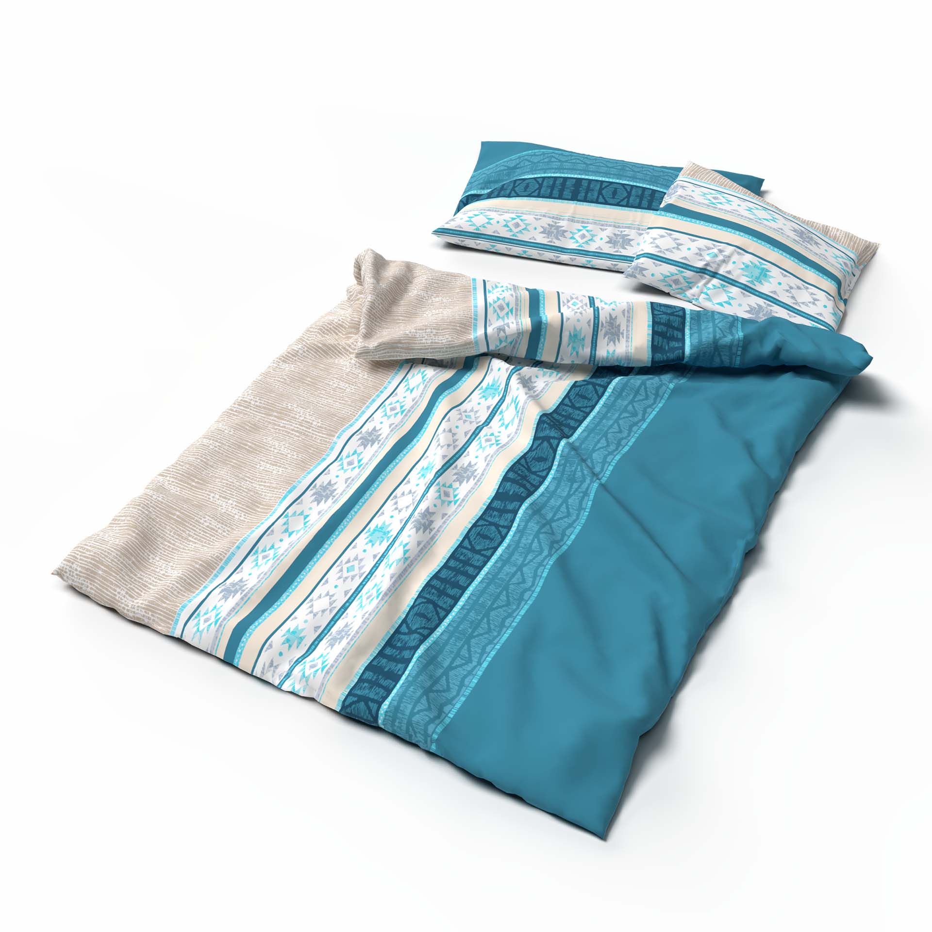 Lotus linge de lit bambou Kenai turquoise Lotus linge de lit bambou Kenai turquoise