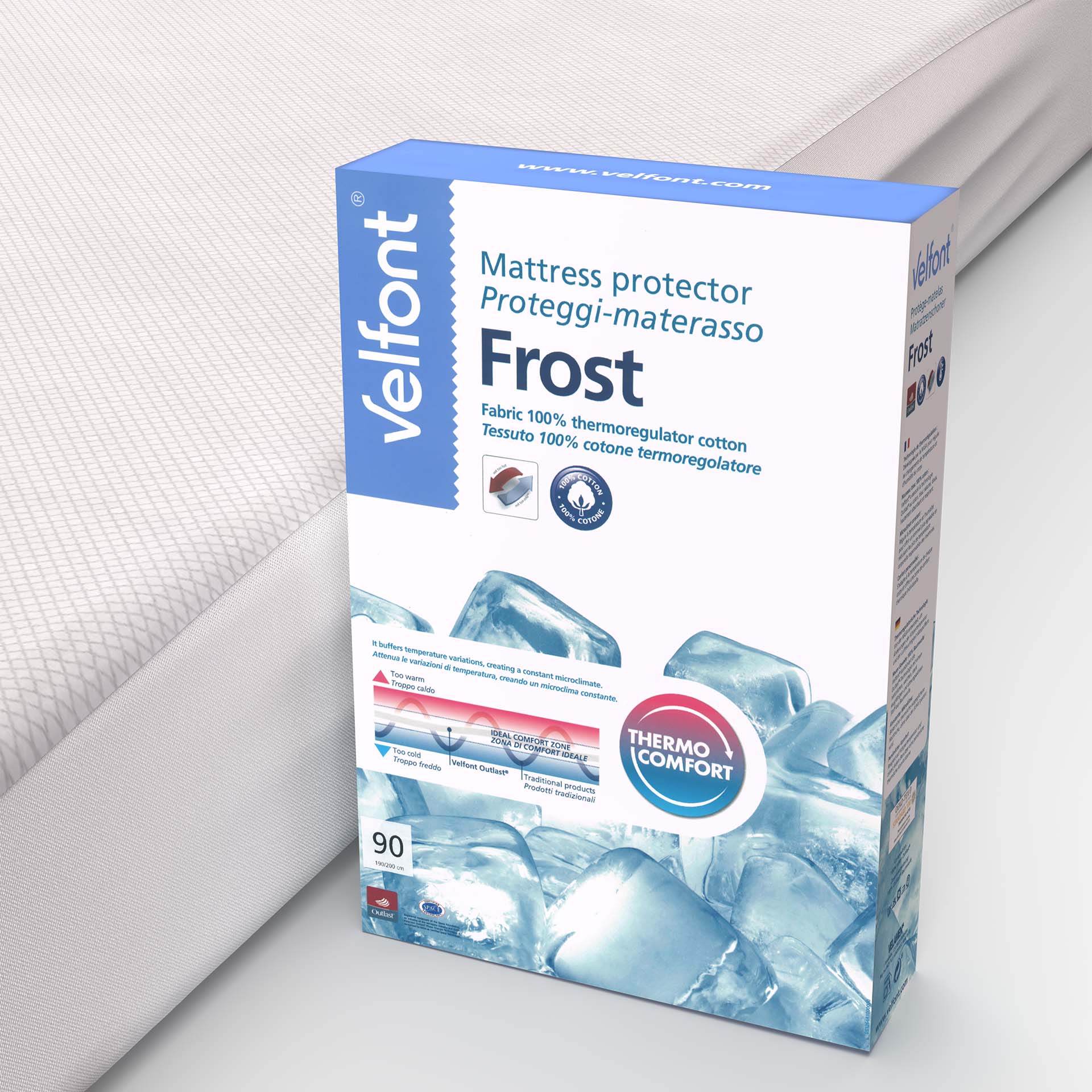 Velfont Frost thermoregulierender/Outlast Matratzenschutz