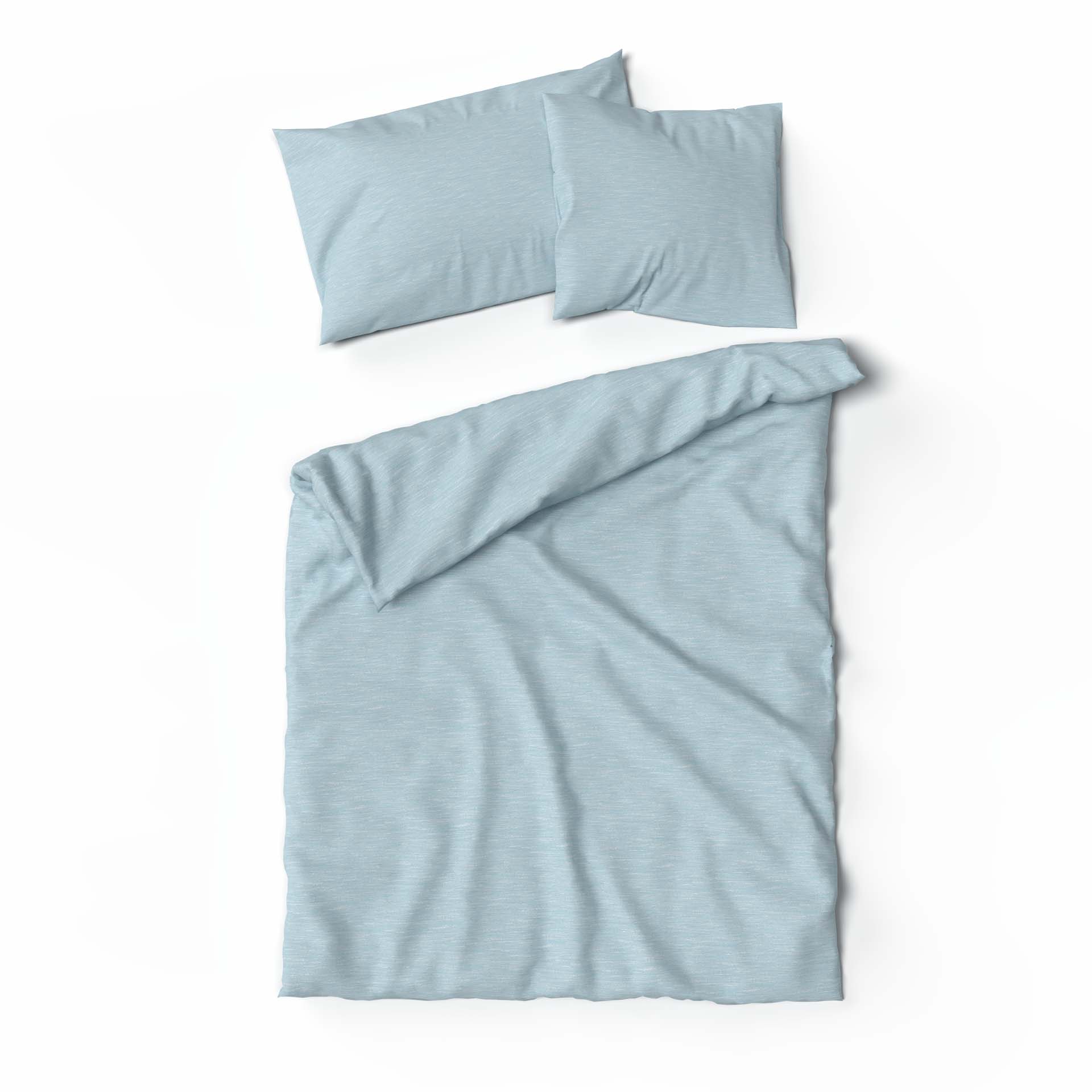 Lotus Bettwäsche Jersey uni mélange azul 200x210cm Duvetbezug